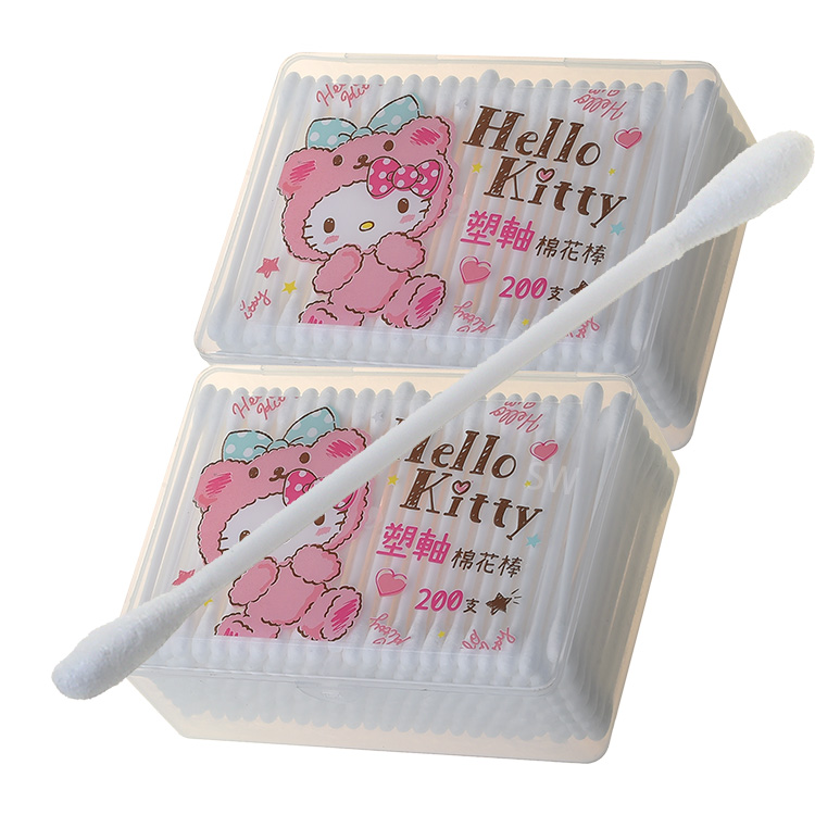 粉kitty塑軸棉棒200支-2入(特價中)
