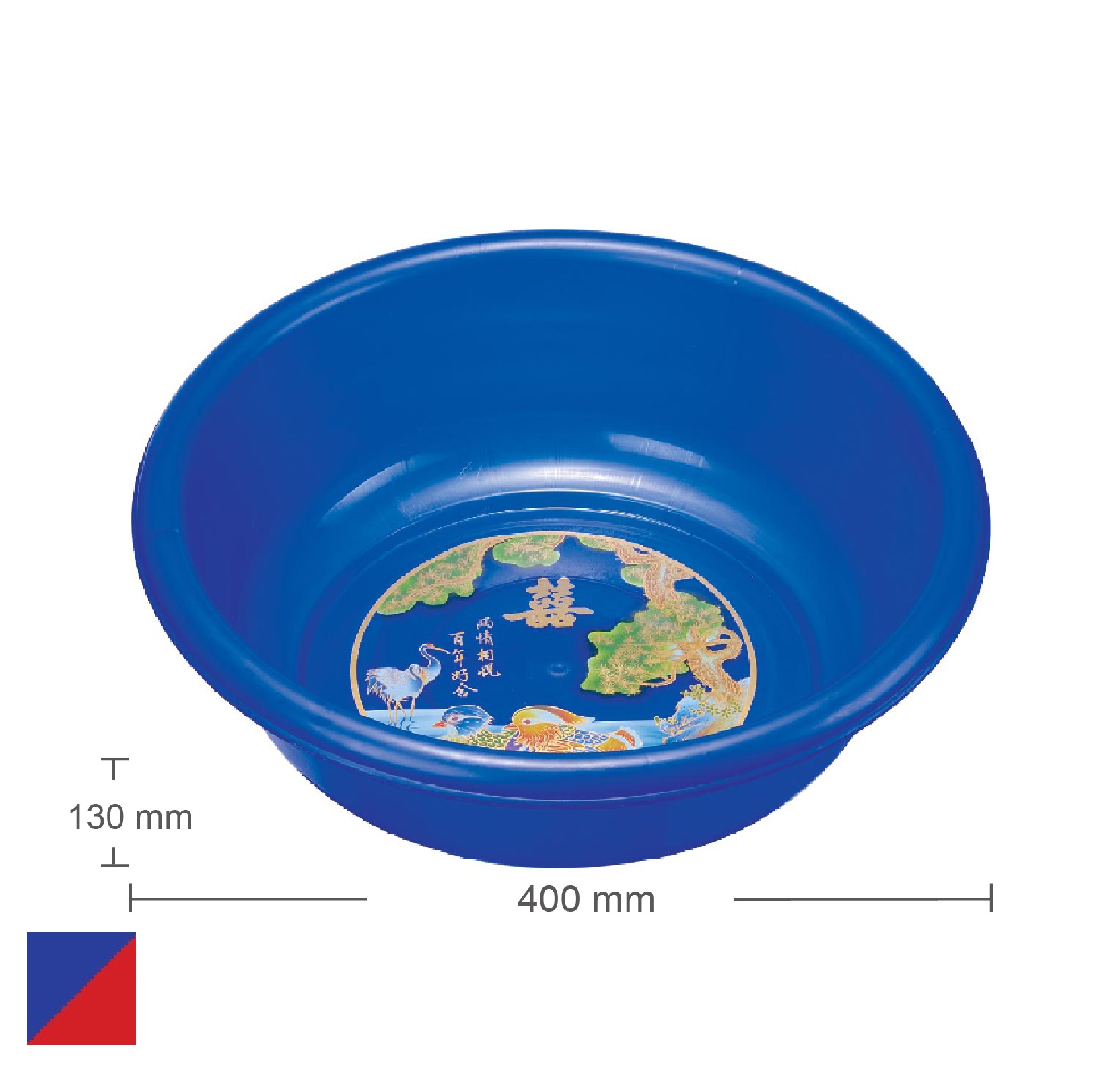 BHAU400--印花面盆400mm(紅/藍)