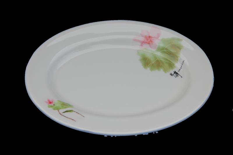 4612腰只盤彩荷30*22.2*2.5cm