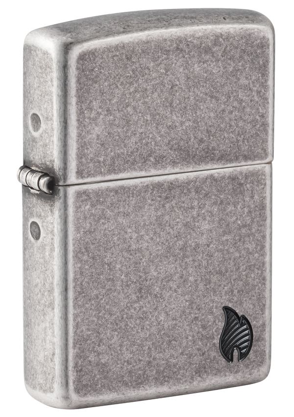 46399 仿古銀雕刻火焰(加厚版)防風打火機