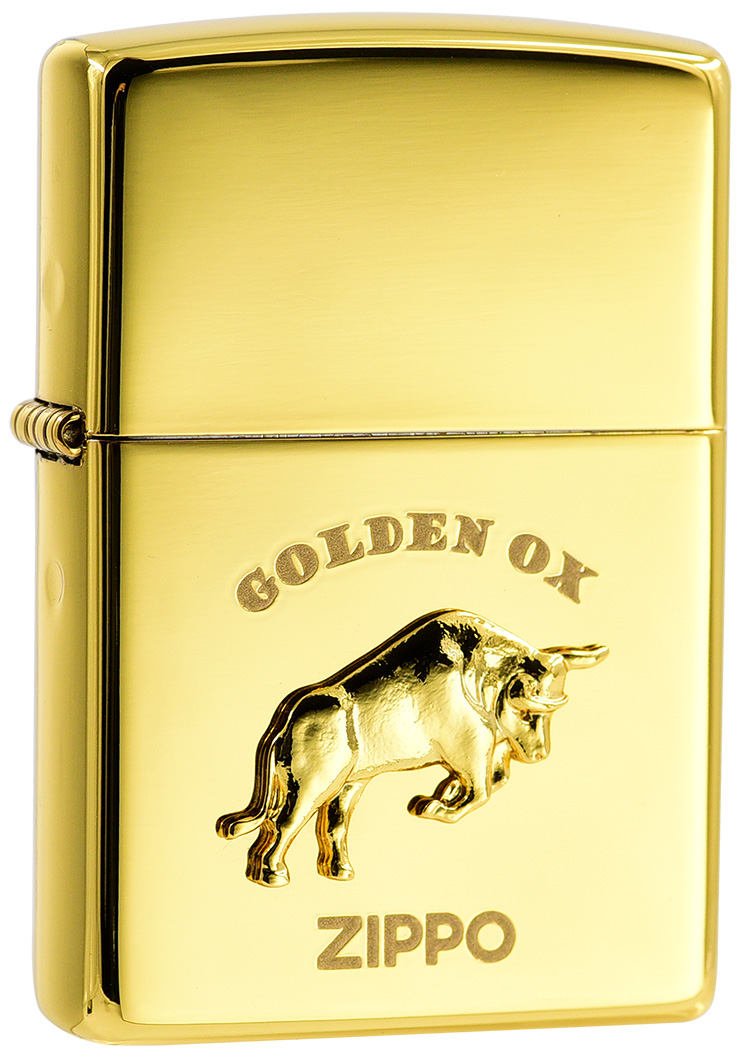 ZA-2-183A 黃金牛防風打火機-騰躍金牛