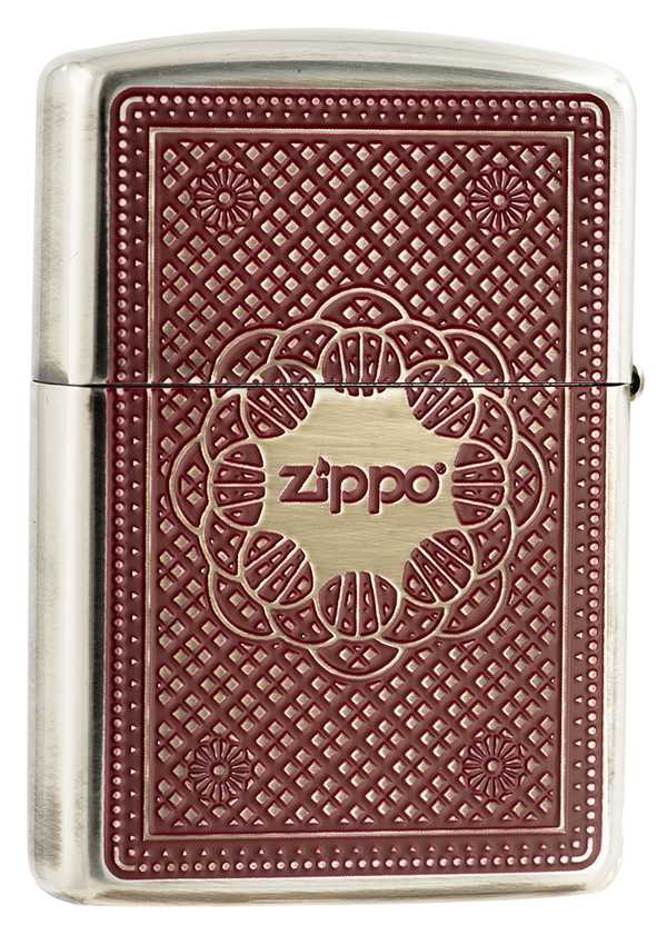 ZA-2-109A Zippo撲克牌-紅底(加厚版)防風打火機