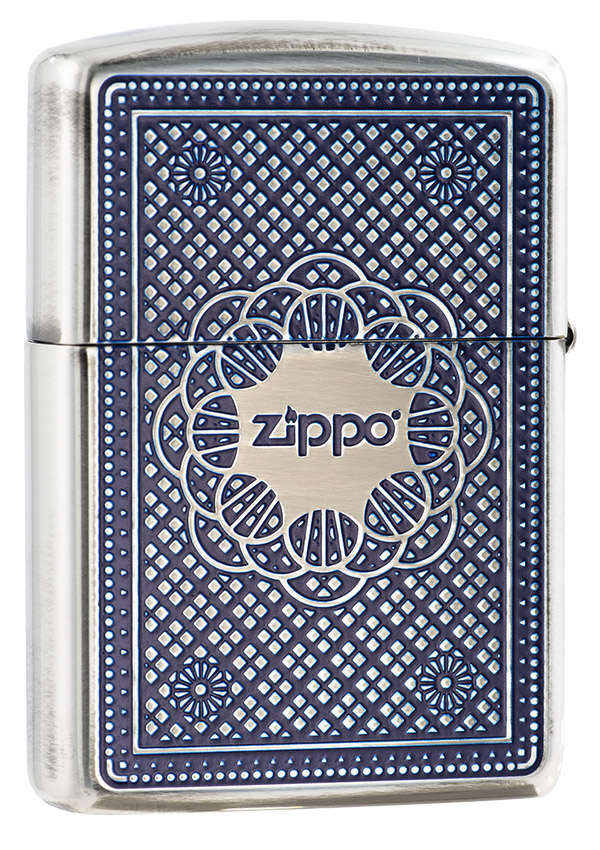 ZA-2-108A Zippo撲克牌-藍底(加厚版)防風打火機