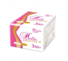 30907-5Hello金彩系列抽取式柔拭紙巾300抽(1箱=30包)
