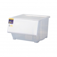 BXRV039-C極星透明磁鐵下掀式整理箱-39L(附橫桿)