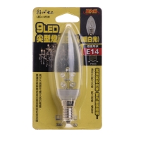 LED1493H 9LED尖型燈泡E14(暖白光)